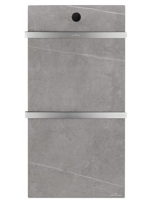 Полотенцесушитель электрический с каменной плитой Серый мрамор, Wonzon & Woghand Stuttgart, WW-A502-BR цвет: никель