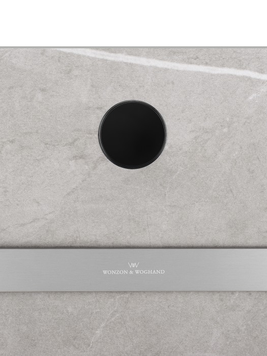 Полотенцесушитель электрический с каменной плитой Серый мрамор, Wonzon & Woghand Stuttgart, WW-A502-BR цвет: никель