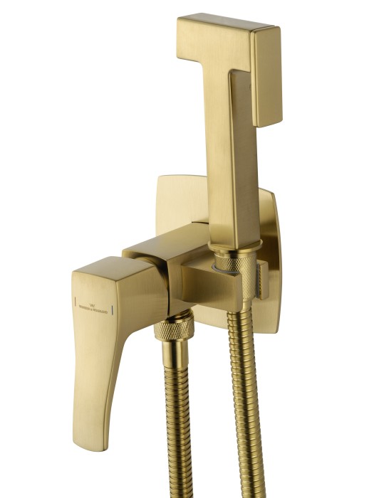 Смеситель с гигиеническим душем встраиваемый, Wonzon & Woghand Flex, WW-88829072-BG цвет: золото