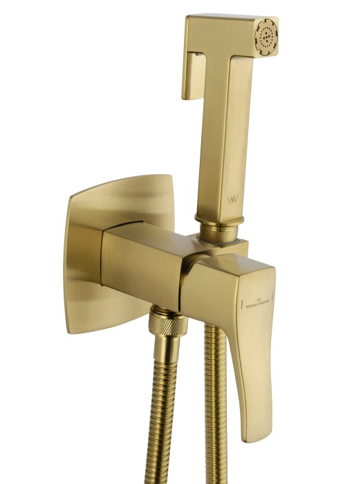 Смеситель с гигиеническим душем встраиваемый, Wonzon & Woghand Flex, WW-88829072-BG цвет: золото