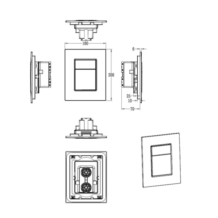 Кнопка смыва для инсталляции пневматическая, Wonzon & Woghand, WW-IB256-BN цвет: никель