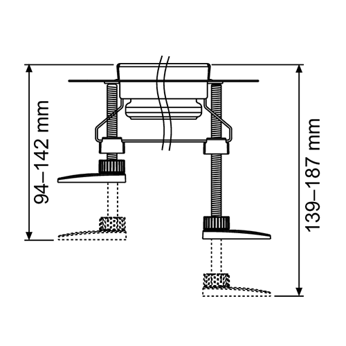 Комплект опор, 4 шт. 92-139 мм, TECE арт. 660003