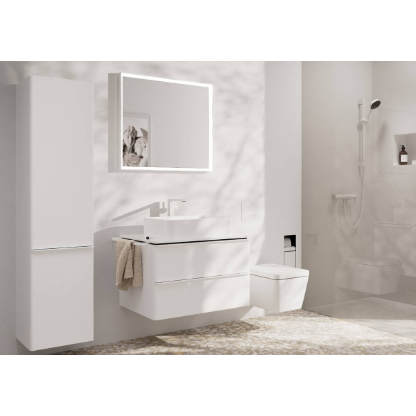 Смеситель для раковины EcoSmart+, Hansgrohe Tecturis E, белый арт. 73072700