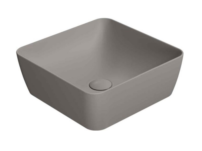 Раковина накладная 38х38х14 см, цвет tortora matte, санфаянс, Color-elements GSI арт. 903805