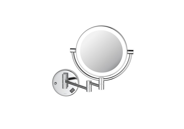 Зеркало косметическое настенное с подсветкой 5х, Aquatek, хром арт. AQ4912CR