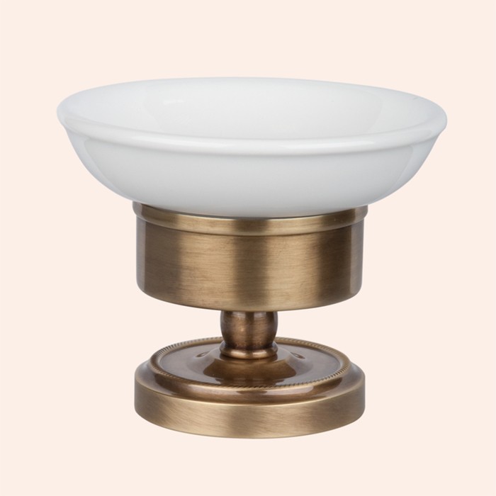 Настольная мыльница, керамическая (белый), Bristol бронза, Tiffany World - TWBR160br