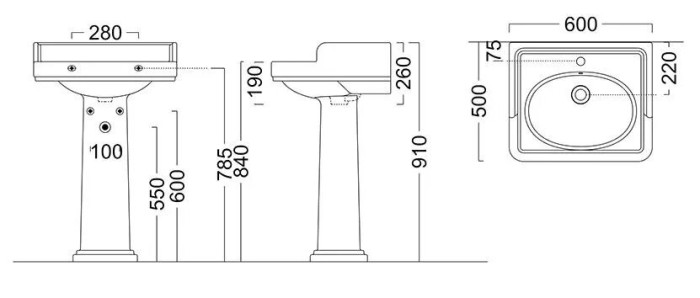 Пьедестал 26x23см, Pompei Kerama Marazzi, белый - PO.col.01