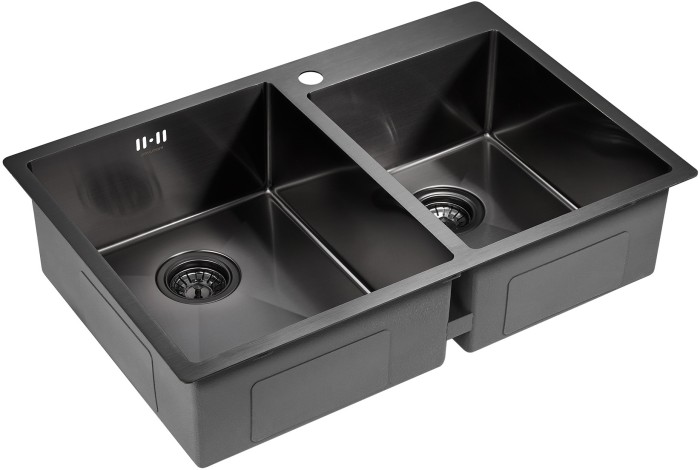 Мойка для кухни нержавеющая 780х510мм Paulmark HELFER, вороненая сталь - PM237851-GM