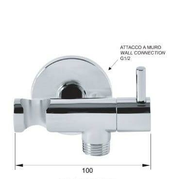 Держатель ручного душа с подключением шланга и запорным вентелем бронза глянцевый, Remer, внешнего монтажа 336LVO