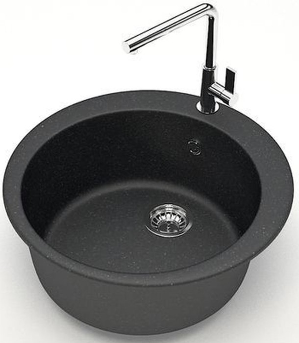 Кухонная мойка Vital 507x507x200 искусственный мрамор, черная, Azario Vital - CS00078345