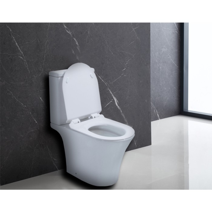 Унитаз-компакт 650х380х790 напольный, безободковый, с быстросъемным сиденьем микролифт, Azario CORSA арт. AZ-8220