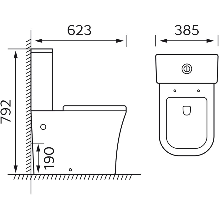Унитаз-компакт 385х623х792 напольный, безободковый с быстросъемным сиденьем микролифт, Azario Rise арт. AZ-68D