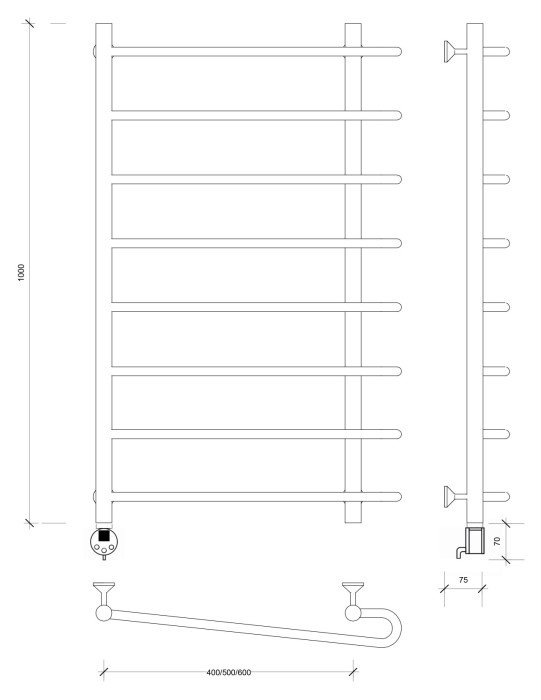 Полотенцесушитель электрический 100x60x70 Венеция 2 Secado арт. 4673739233757
