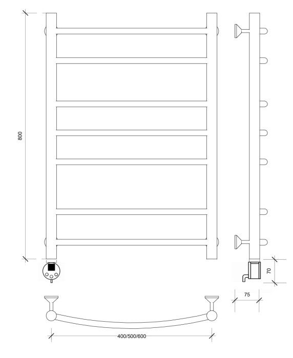 Полотенцесушитель электрический 80x50 Милан 2 Secado арт. 4673739238196