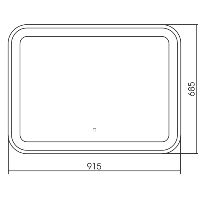 Зеркало 915х685 c подсветкой и диммером, сенсорный выключатель, подогрев, Azario Аллюр - LED-00002531