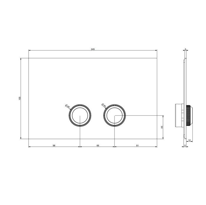 Клавиша смыва для унитаза двойная, для инсталляций Geberit Sigma8 и Sigma12, Gessi Venti20, 54651#710 цвет: золото