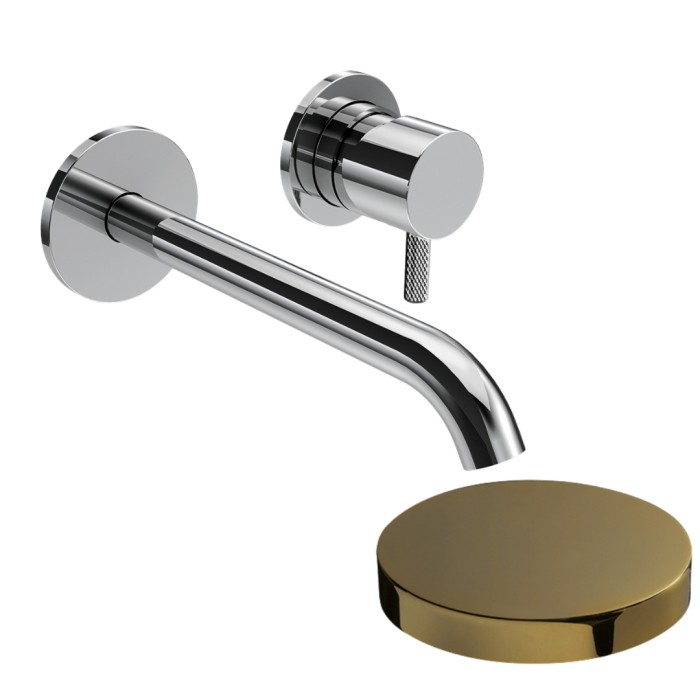 Внешняя часть смесителя встраиваемого для раковины XL, излив 18 см, без донного клапана, Giulini My future deluxe, золото арт. 5925-18DEPO