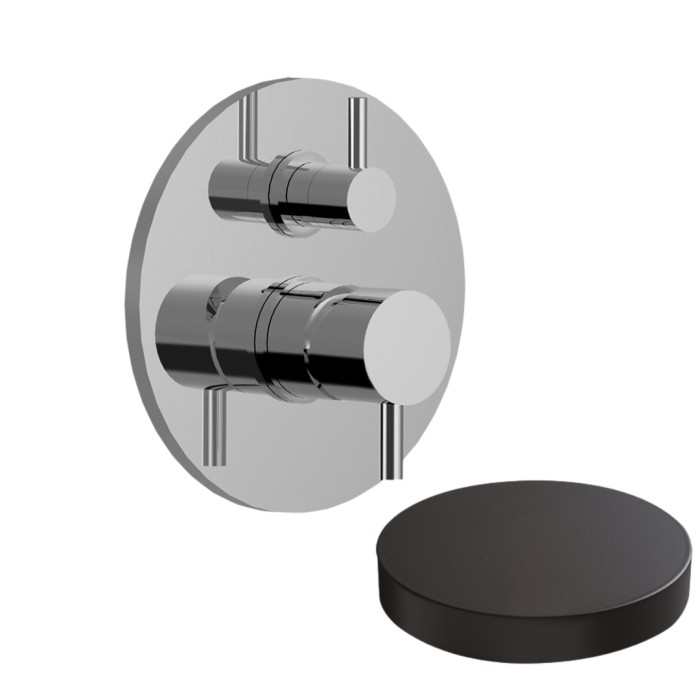 Смеситель для душа встраиваемый с дивертером-рычагом, на 2 режима, Giulini My future, черный матовый арт. 5964-2NO