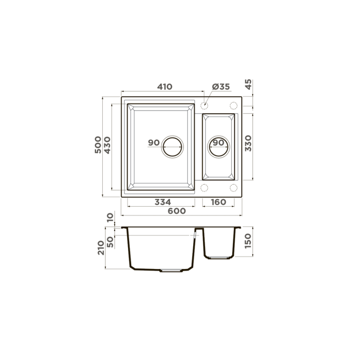 Кухонная мойка Omoikiri Sakaime 60-2-BE Tetogranit, цвет ваниль арт. 4993909