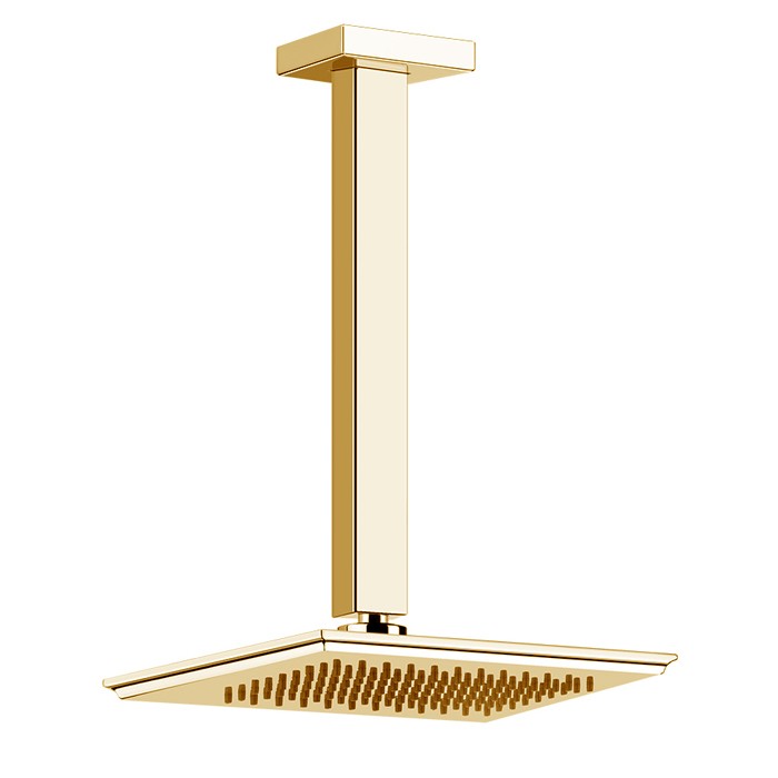 Верхний душ потолочный, высота от 115 до 1865мм, Gessi Eleganza, шлифованное золото арт. 46150#087