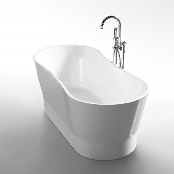 Акриловая ванна 165x73, отдельностоящая, овальная, BelBagno, белая арт. BB406-1650-730