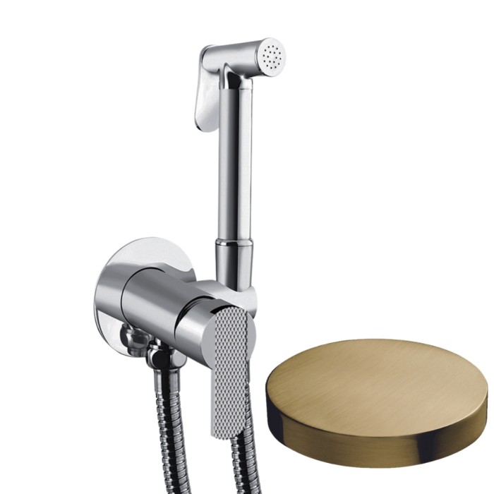 Внешняя часть гигиенического душа со смесителем, Giulini Surf deluxe, золото брашированное арт. SH25/SEPDLOSP