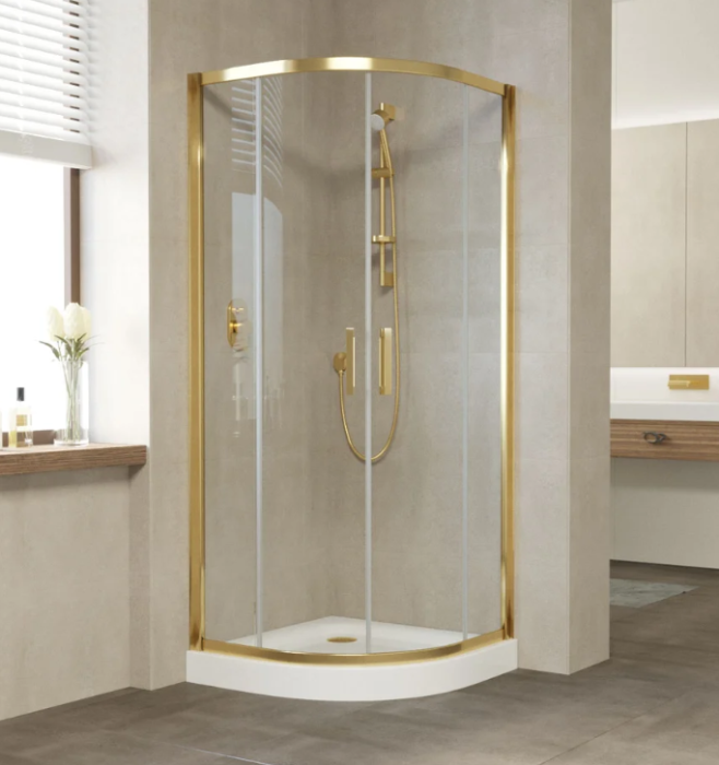Душевой уголок Vegas Glass ZS Tur Novo 80х80х200см стекло 6мм прозрачное, профиль золото арт. AFS TUR NOVO h1890 80 09 01
