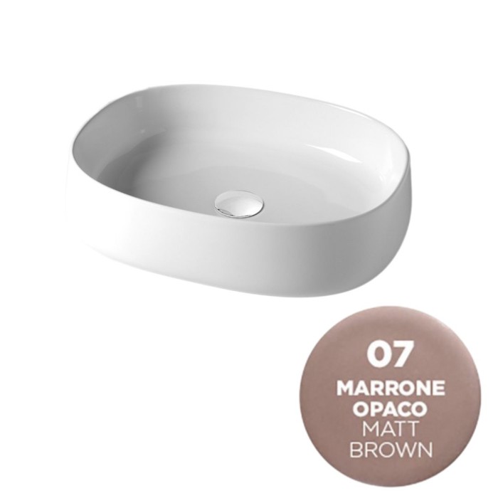 Накладная раковина, 52x42xh13 см, Olympia ceramica Paddle, бежевый матовый арт. PAD4B50007