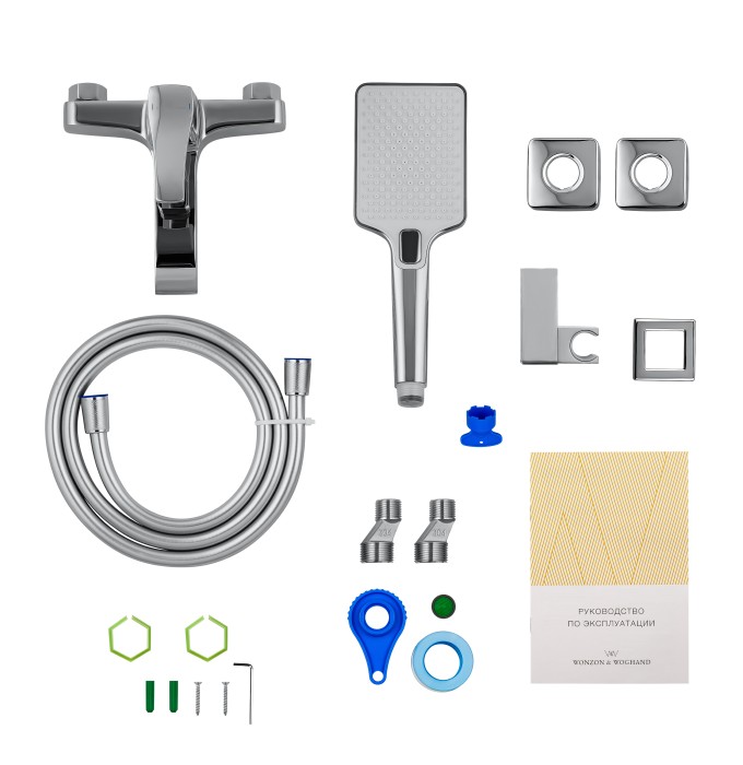 Смеситель для ванны с душем, Wonzon & Woghand Flex, WW-88037072-CR цвет: хром