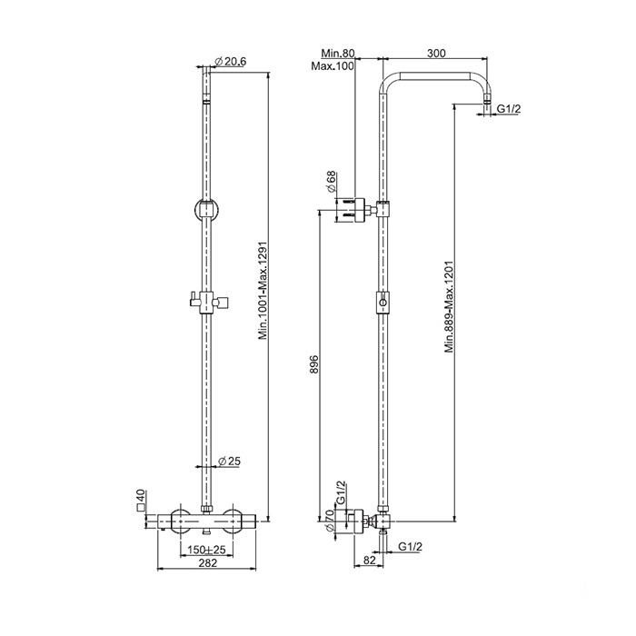 Fima Carlo Frattini Душевая стойка: термостатический, внешнего монтажа, с душевой стойкой, Wellness, F4255SCR цвет: хром