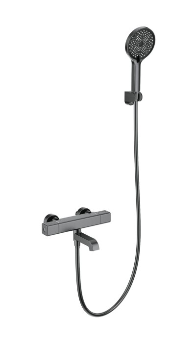 Смеситель для ванны с душем и термостатом, Wonzon &amp; Woghand Stay, WW-B2016-A1-BGG цвет: графит