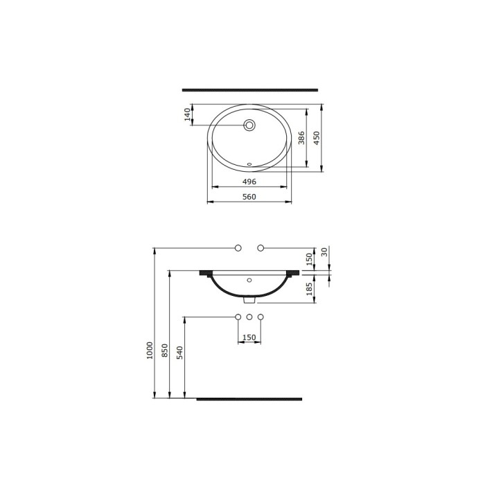 Раковина, овальная, 56x45 BERGES Ego арт. 181007