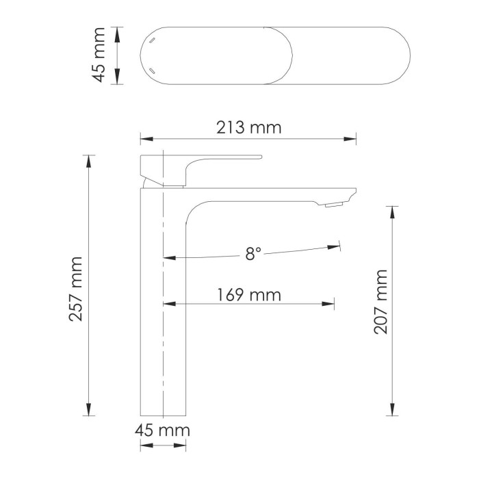 Смеситель для раковины Elbe 7400 WasserKRAFT арт. 7403H