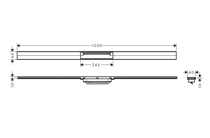 Внешняя часть трапа для душа 120 см, укорачиваемая RainDrain Flex Hansgrohe, бронза арт. 56047140