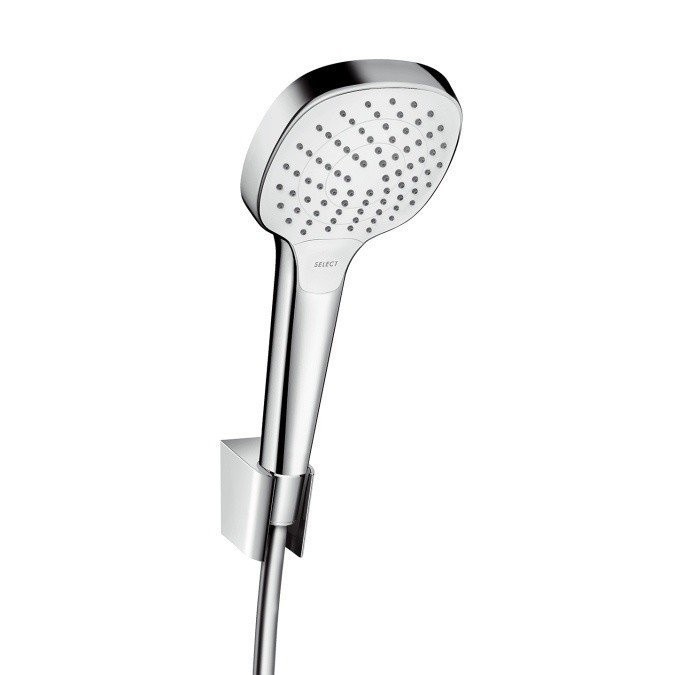 Душевой набор Vario с держателем и шлангом 125см Croma Select E Hansgrohe, белый, хром арт. 26425400