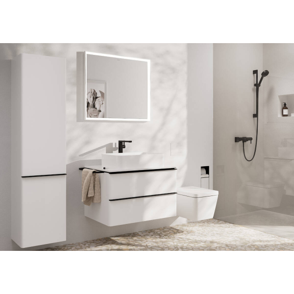Смеситель для раковины EcoSmart+, Hansgrohe Tecturis E, чёрный арт. 73072670