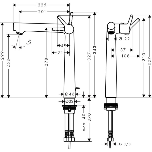 Смеситель для раковины, Hansgrohe Talis S, хром арт. 72115000