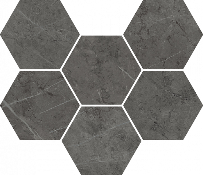 Мозаика антрачит гексагон  25x29 Italon Шарм Эво арт. 620110000050
