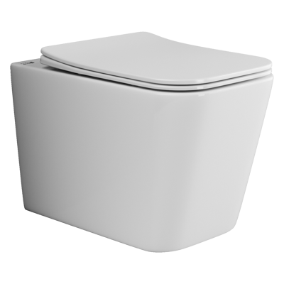 Подвесной унитаз с сиденьем Ceramicanova Cubic, белый арт. CN1806
