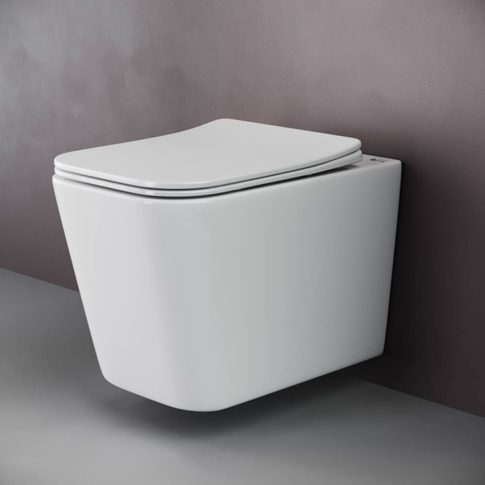 Подвесной унитаз с сиденьем Ceramicanova Cubic, белый арт. CN1806