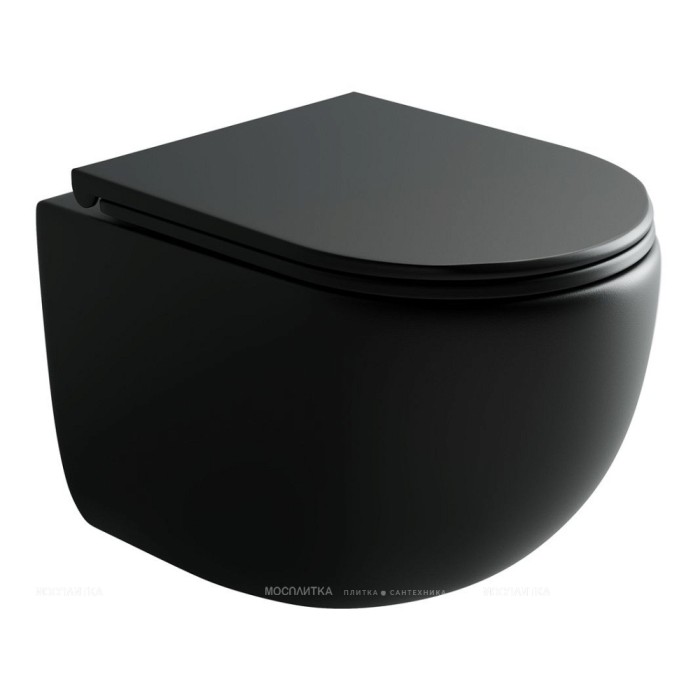 Подвесной унитаз с сиденьем Ceramicanova Up, чёрный арт. CN4007MB