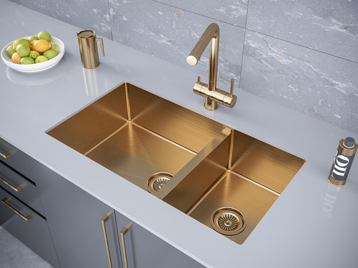 Мойка для кухни нержавеющая 780х440мм Paulmark OSSER, брашированное золото - PM527844-BG