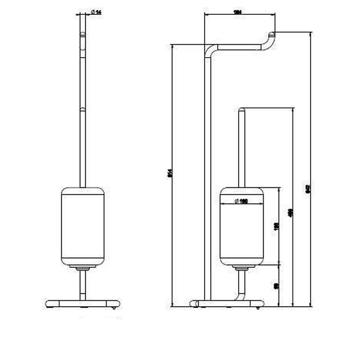 Стойка 61.4см., с держателем для туалетной бумаги и ершиком, напольная, Gessi Goccia, цвет: белый арт. 38067#079