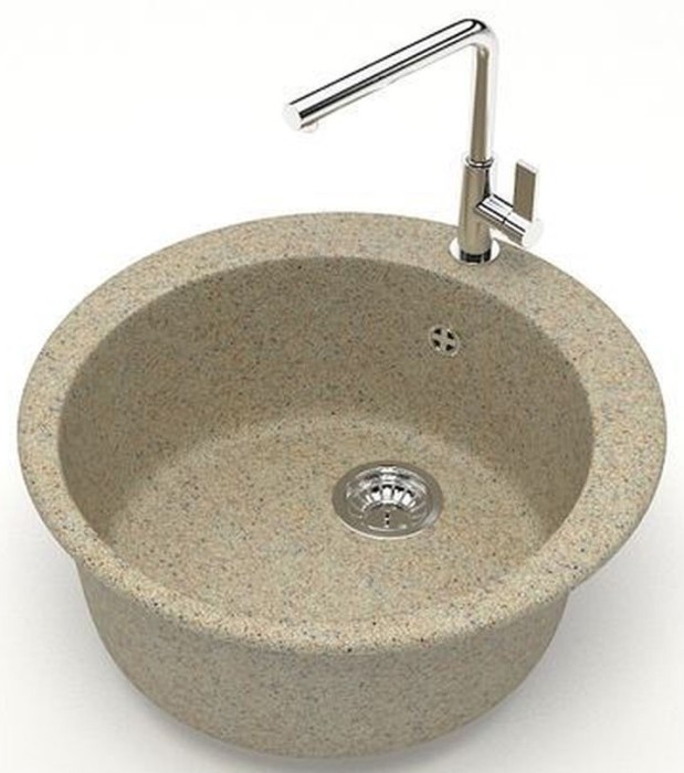 Кухонная мойка Vital 507x507x200 искусственный мрамор, песочная, Azario Vital - CS00078347