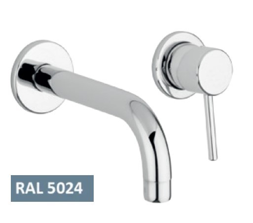 Смеситель для раковины настенный, однорычажный, без донного клапана, Giulini Futuro, RAL5024matt арт. 6525-20EPCCRAL5024matt