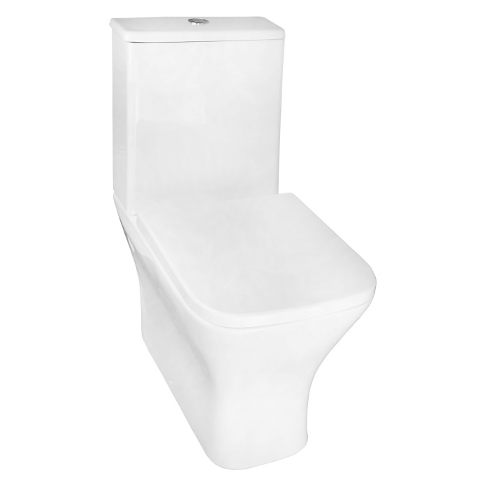 Унитаз-компакт 385х615х801 напольный, безободковый с быстросъемным сиденьем микролифт, Azario Blaise арт. AZ-55-1