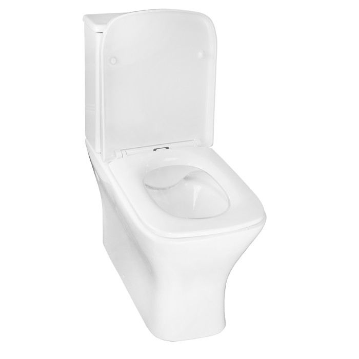 Унитаз-компакт 385х615х801 напольный, безободковый с быстросъемным сиденьем микролифт, Azario Blaise арт. AZ-55-1