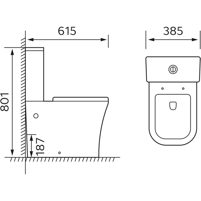 Унитаз-компакт 385х615х801 напольный, безободковый с быстросъемным сиденьем микролифт, Azario Blaise арт. AZ-55-1