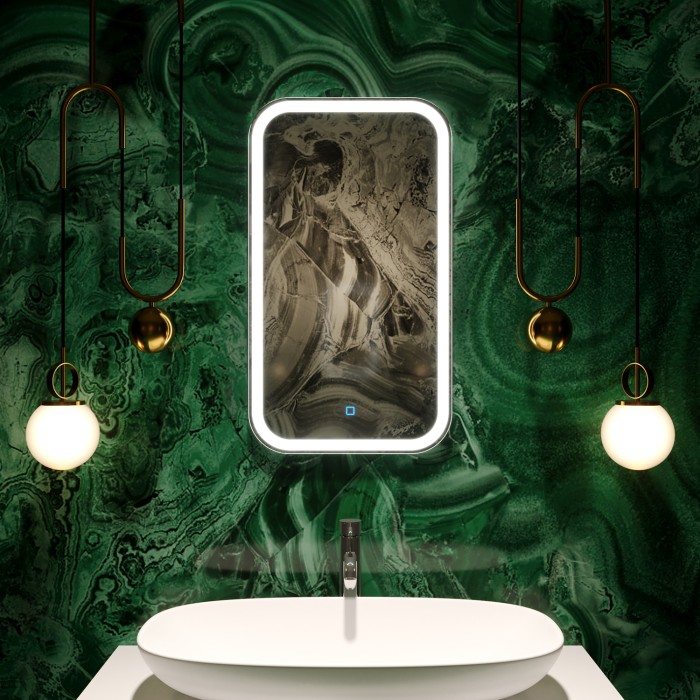 Зеркало 400х700 LED-подсветка с диммером, сенсорный выключатель, Azario Мальта - ФР-00001372