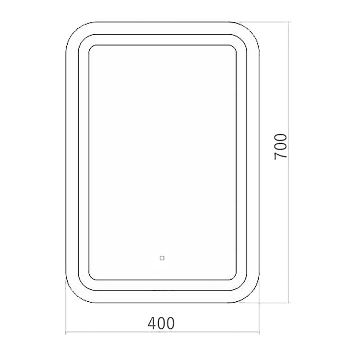 Зеркало 400х700 LED-подсветка с диммером, сенсорный выключатель, Azario Мальта - ФР-00001372
